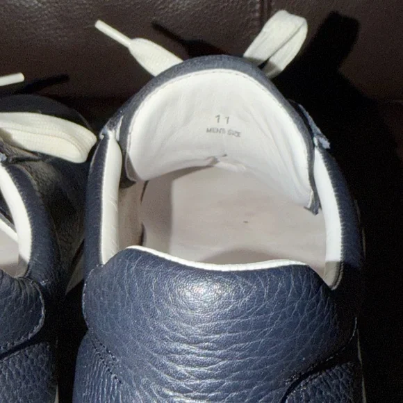 Tod's Blue Leather Sneakers with White Accents